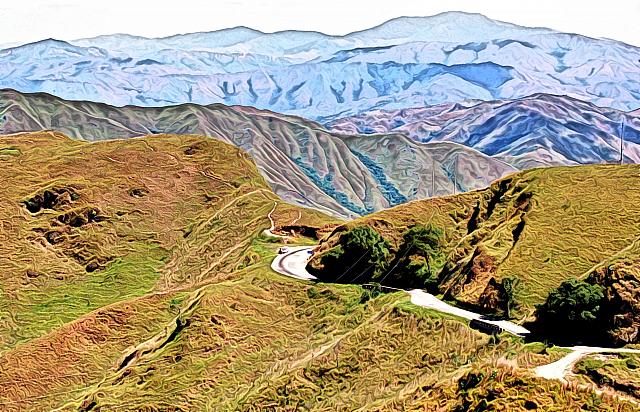 Cerro Cataure, al fondo.